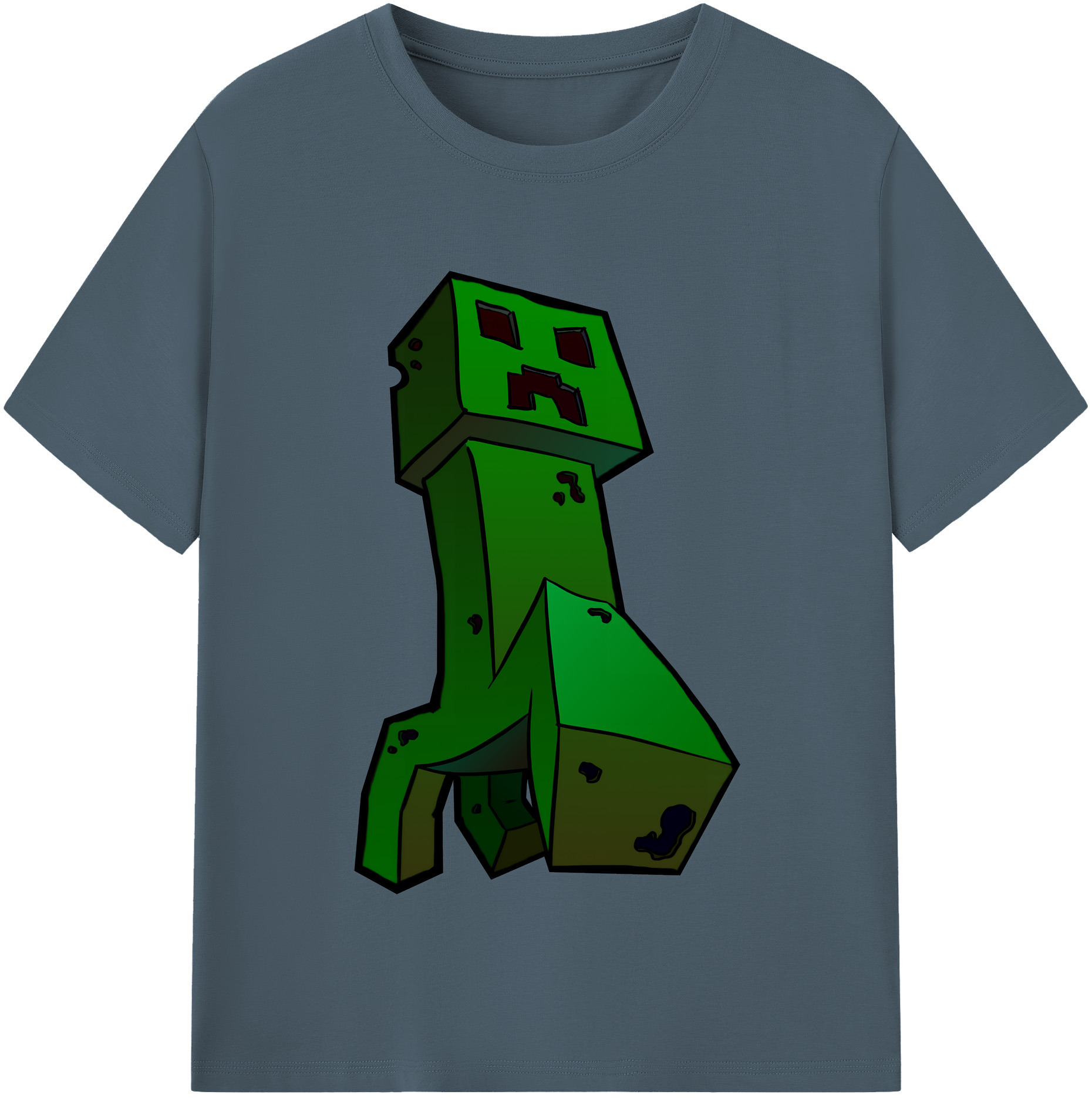 （画像用） マインクラフト ブロックの世界 Minecraft MC Block world 綿100％半袖Tシャツ（フロントプリント）